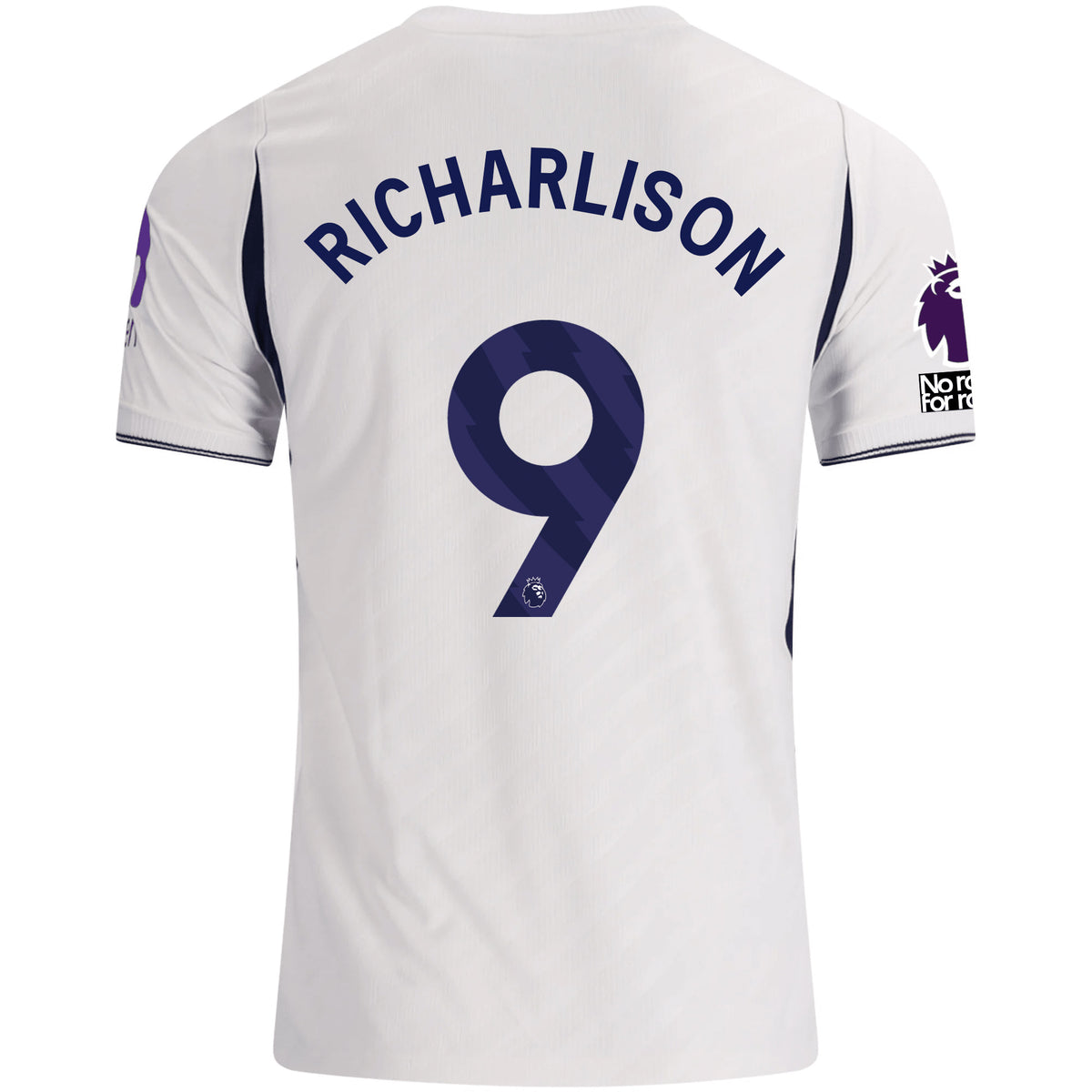 Nike Mens Tottenham Hotspur Richarlison Home Jersey w/ EPL + No Room For Racism 26/27 (White)