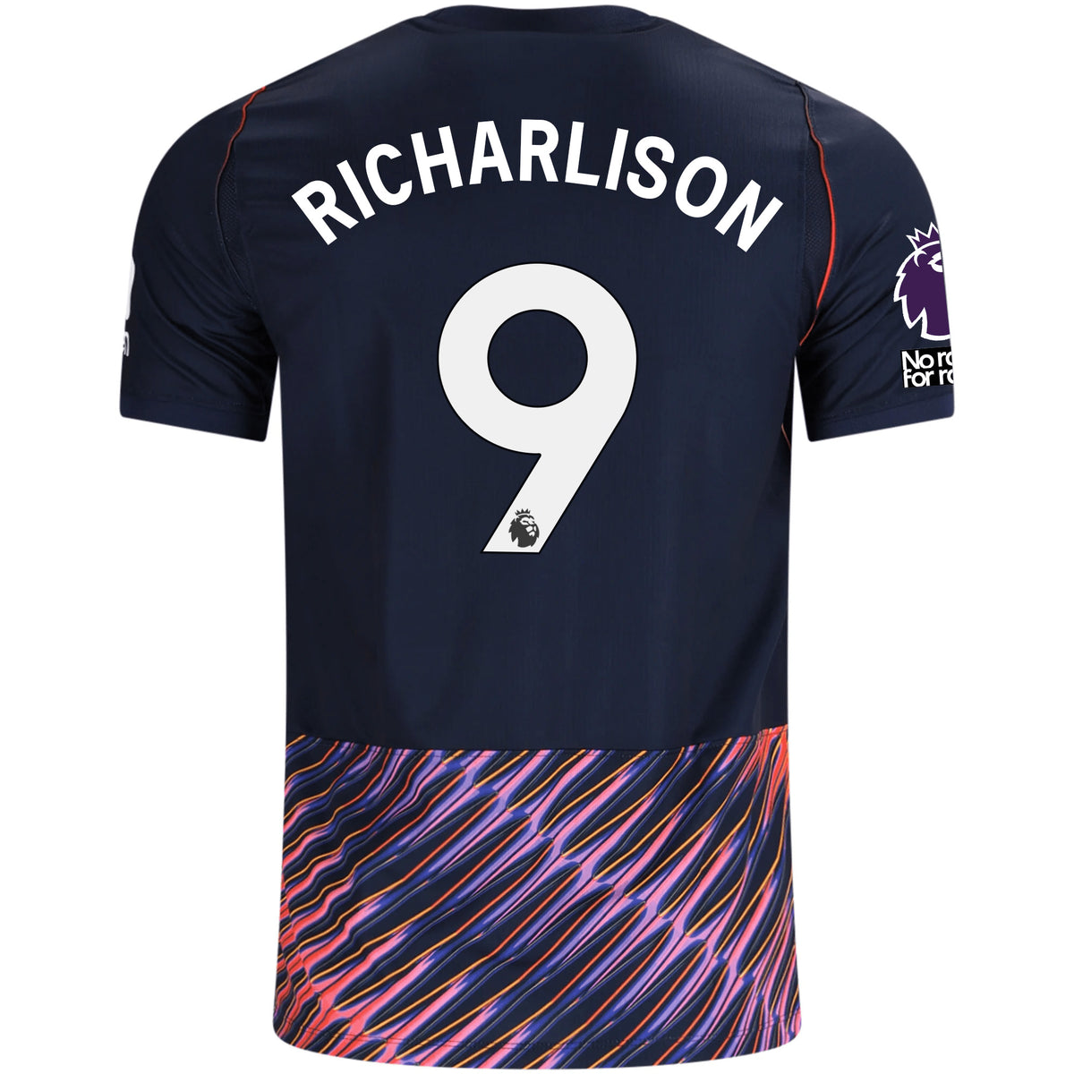 Nike Mens Tottenham Hotspur Richarlison Away Jersey w/ EPL + No Room For Racism Patches 26/27 (Obsidan/White)