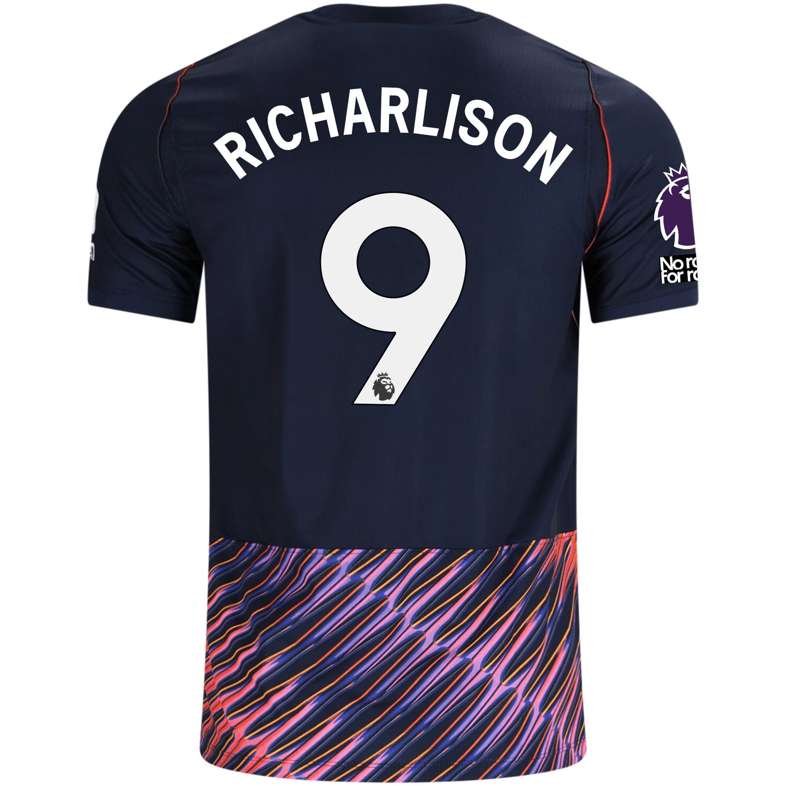 Nike Mens Tottenham Hotspur Richarlison Away Jersey w/ EPL + No Room For Racism Patches 26/27 (Obsidan/White)