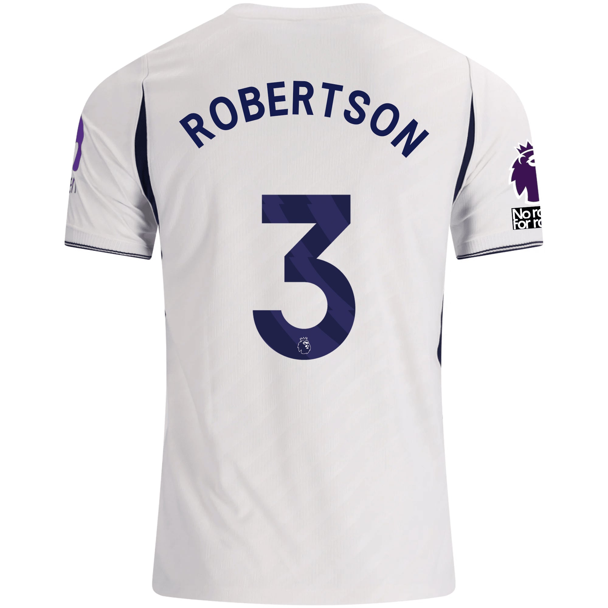 Nike Mens Tottenham Hotspur Andy Robertson Home Jersey w/ EPL + No Room For Racism 26/27 (White)
