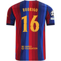 Nike Mens FC Barcelona Rodrigo Hernández Cascante Home Jersey w/ Champions League Patches 26/27 (Deep Garnet/Blue Void)