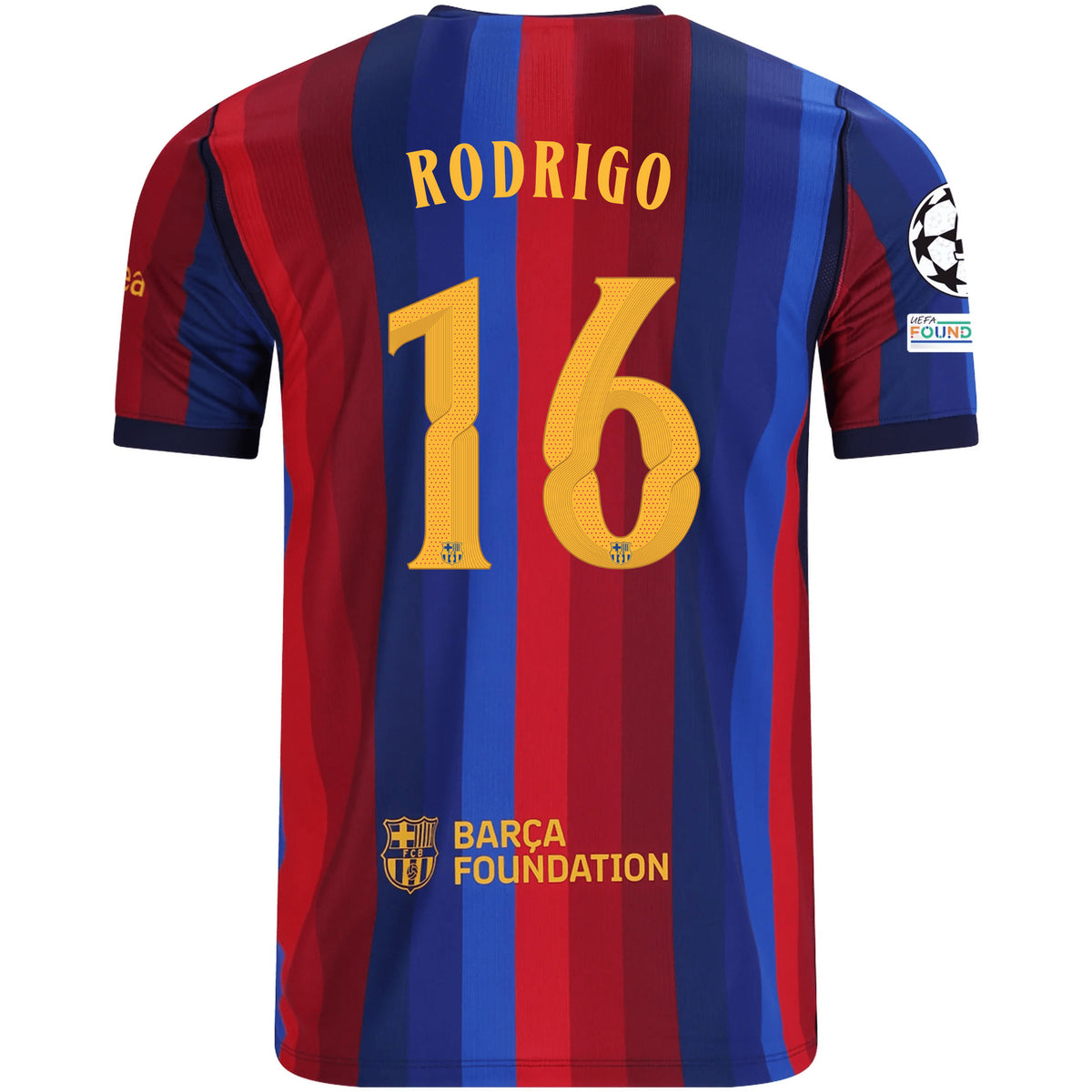 Nike Mens FC Barcelona Rodrigo Hernández Cascante Home Jersey w/ Champions League Patches 26/27 (Deep Garnet/Blue Void)