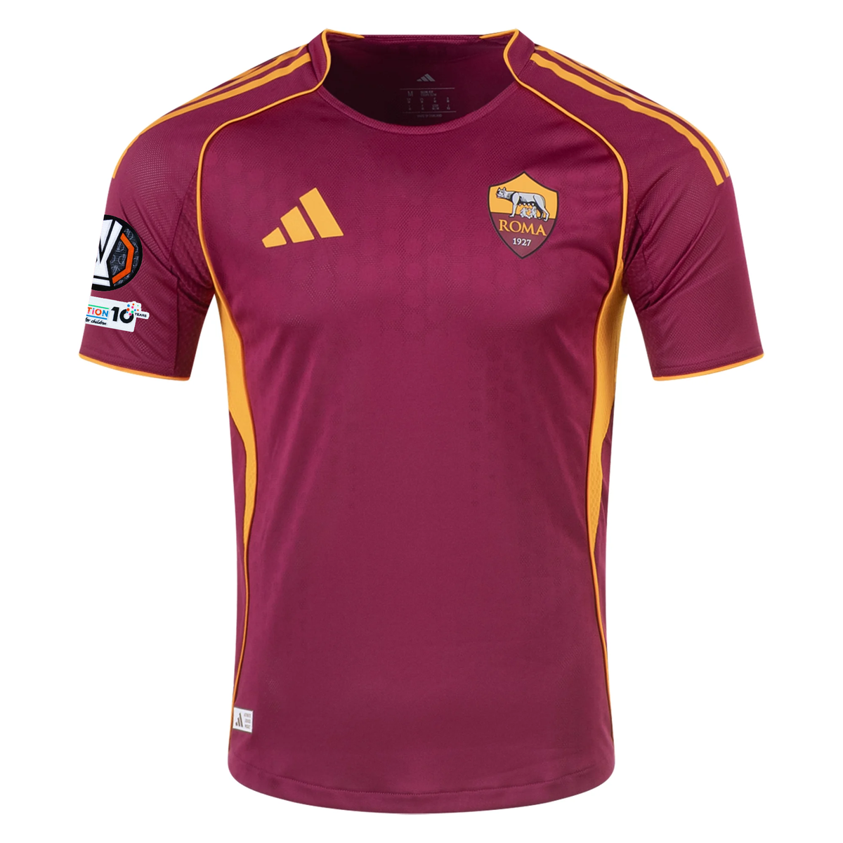 adidas Roma Authentic Home Jersey w/ Europa League Patches 25/26 (Burgundy)