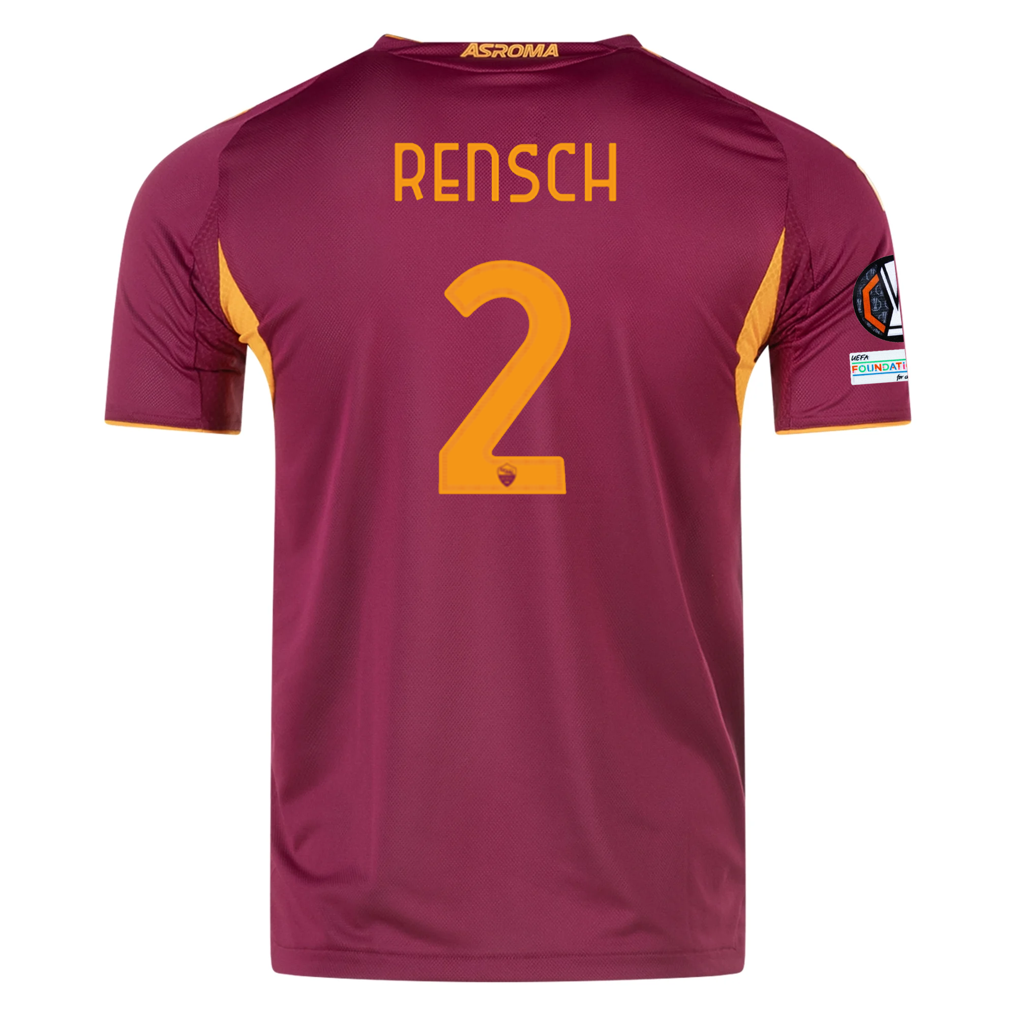 adidas Roma Authentic Devyne Rensch Home Jersey w/ Europa League Patches 25/26 (Burgundy)