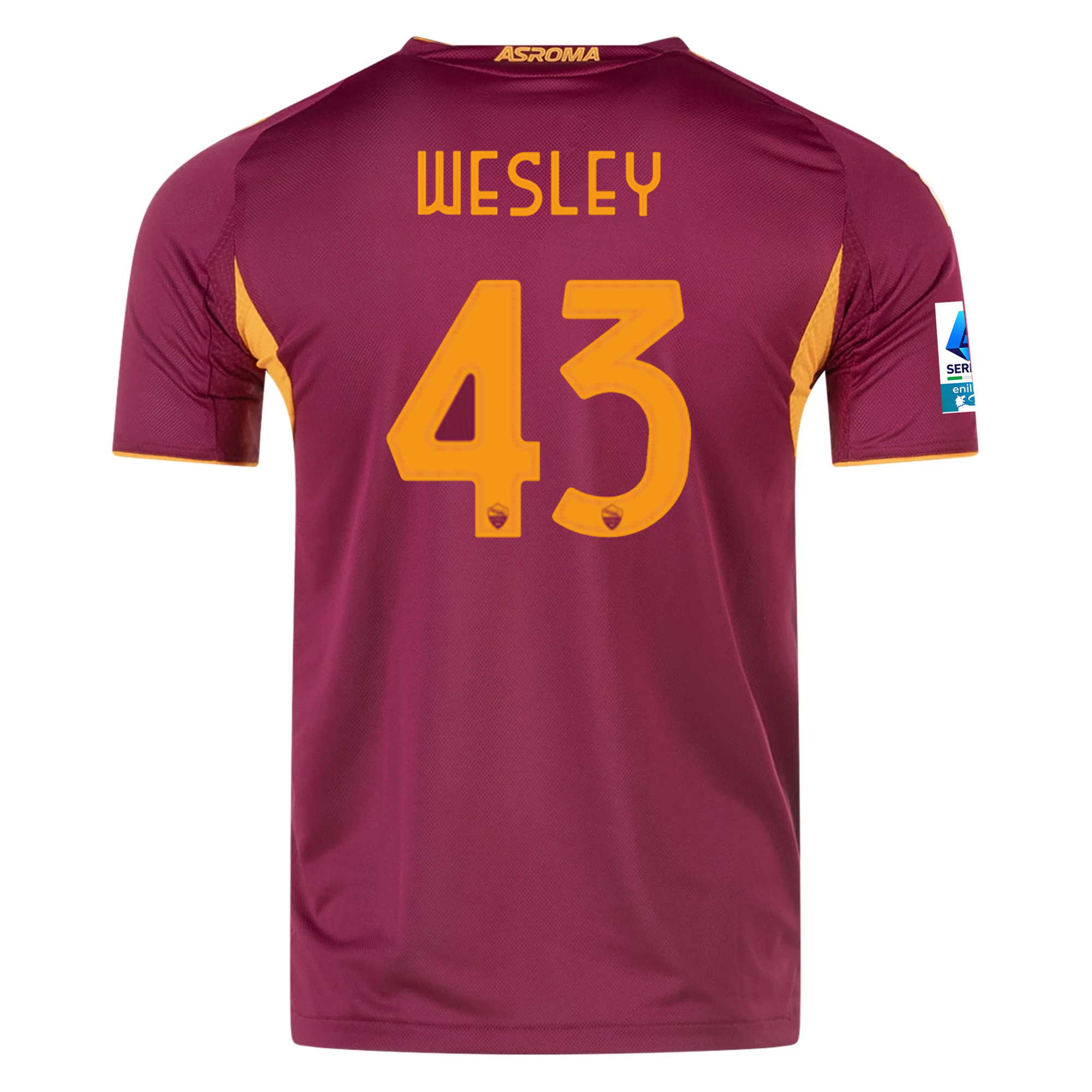 adidas Roma Authentic Wesley França Home Jersey w/ Serie A Patch 25/26 (Burgundy)