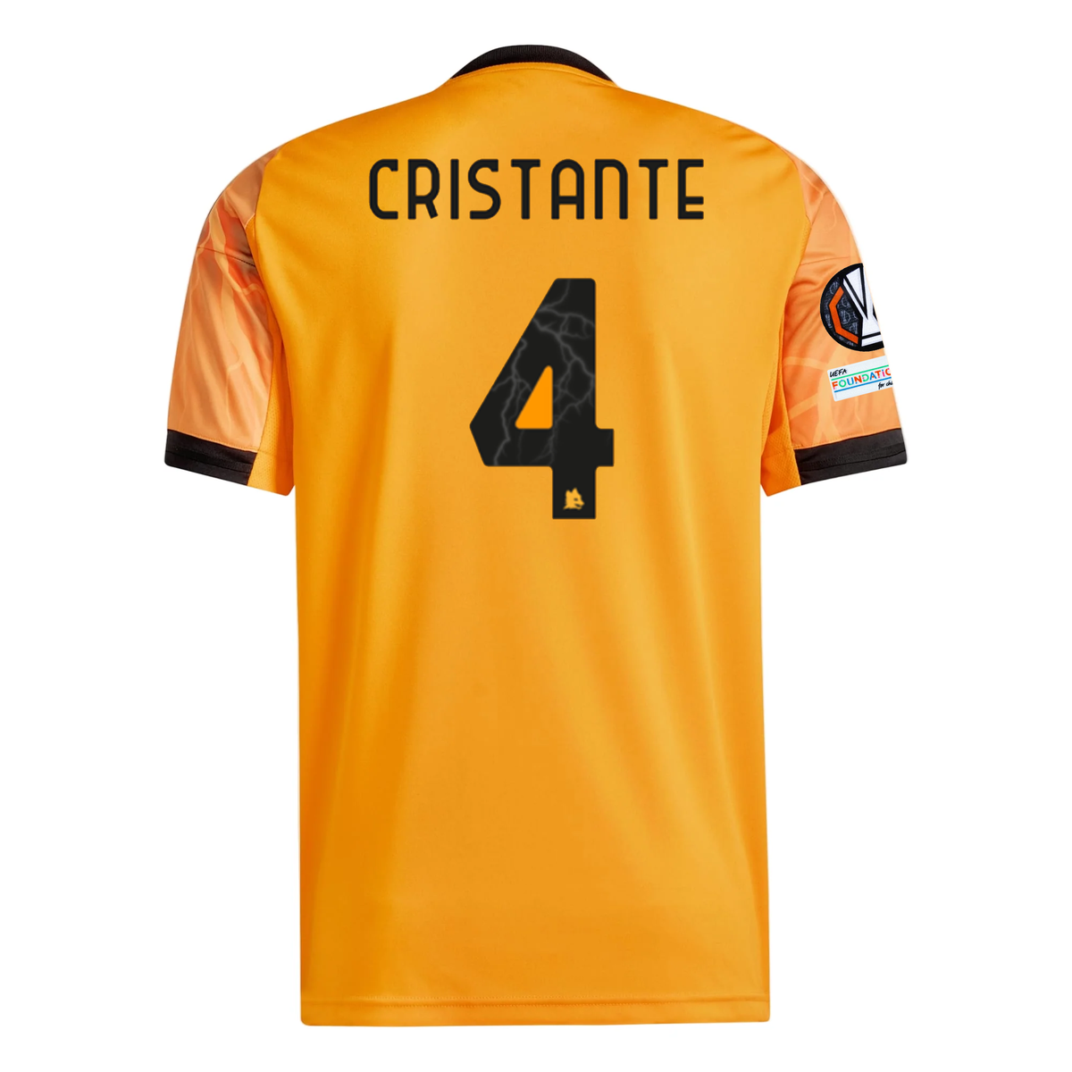 adidas Roma Bryan Cristante Away Jersey w/ Europa League Patches 25/26 (Orange/Black)