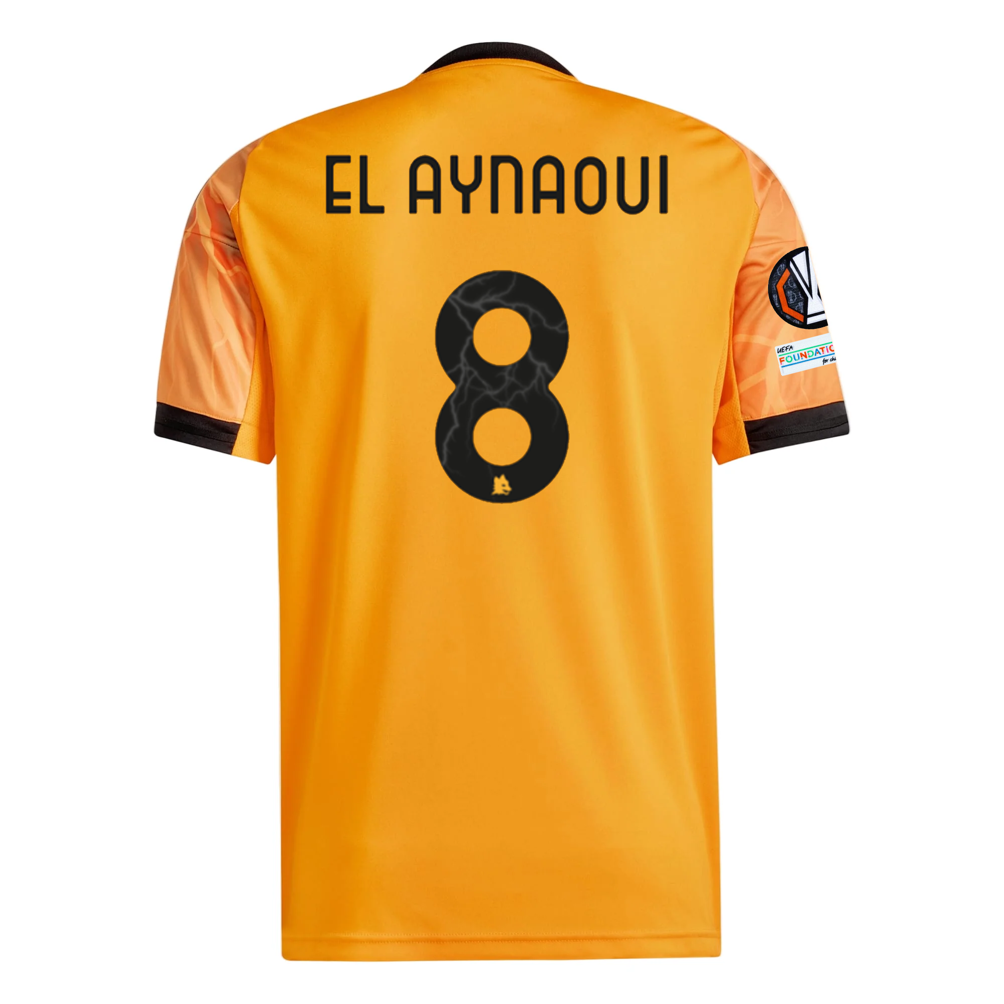 adidas Roma Neil El Aynaoui Away Jersey w/ Europa League Patches 25/26 (Orange/Black)