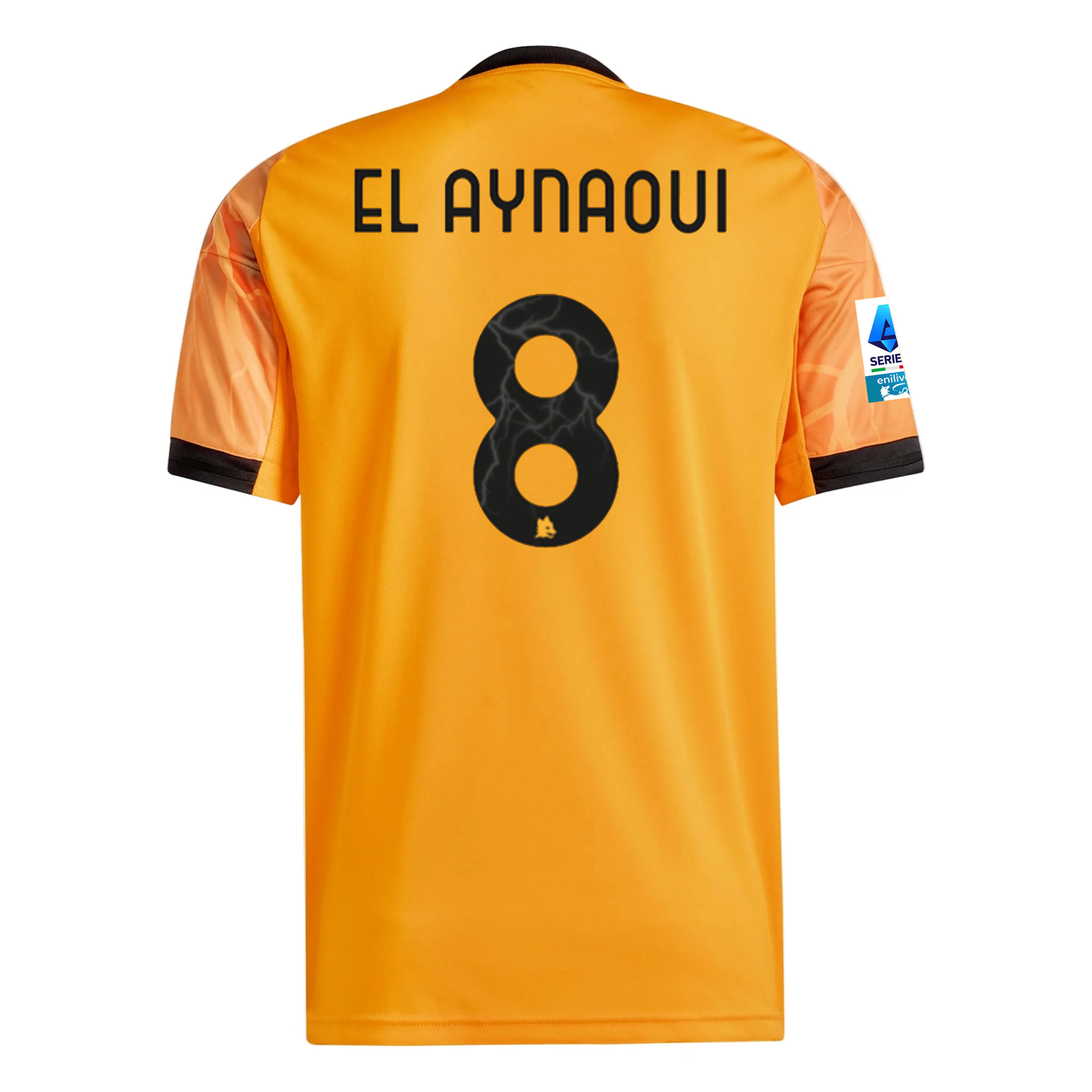 adidas Roma El Aynaoui Away Jersey w/ Serie A Patch 25/26 (Orange/Black)