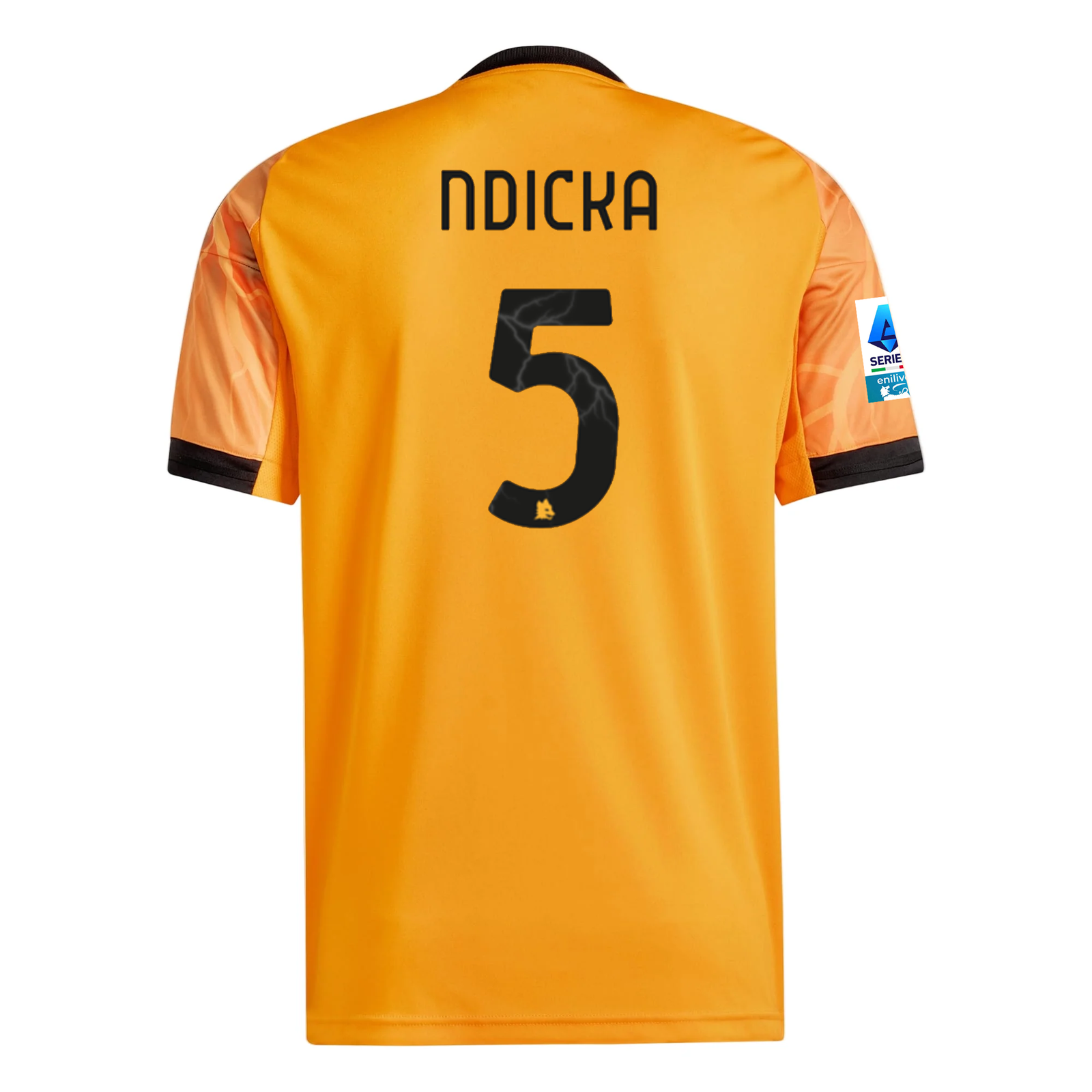adidas Roma Evan Ndicka Away Jersey w/ Serie A Patch 25/26 (Orange/Black)