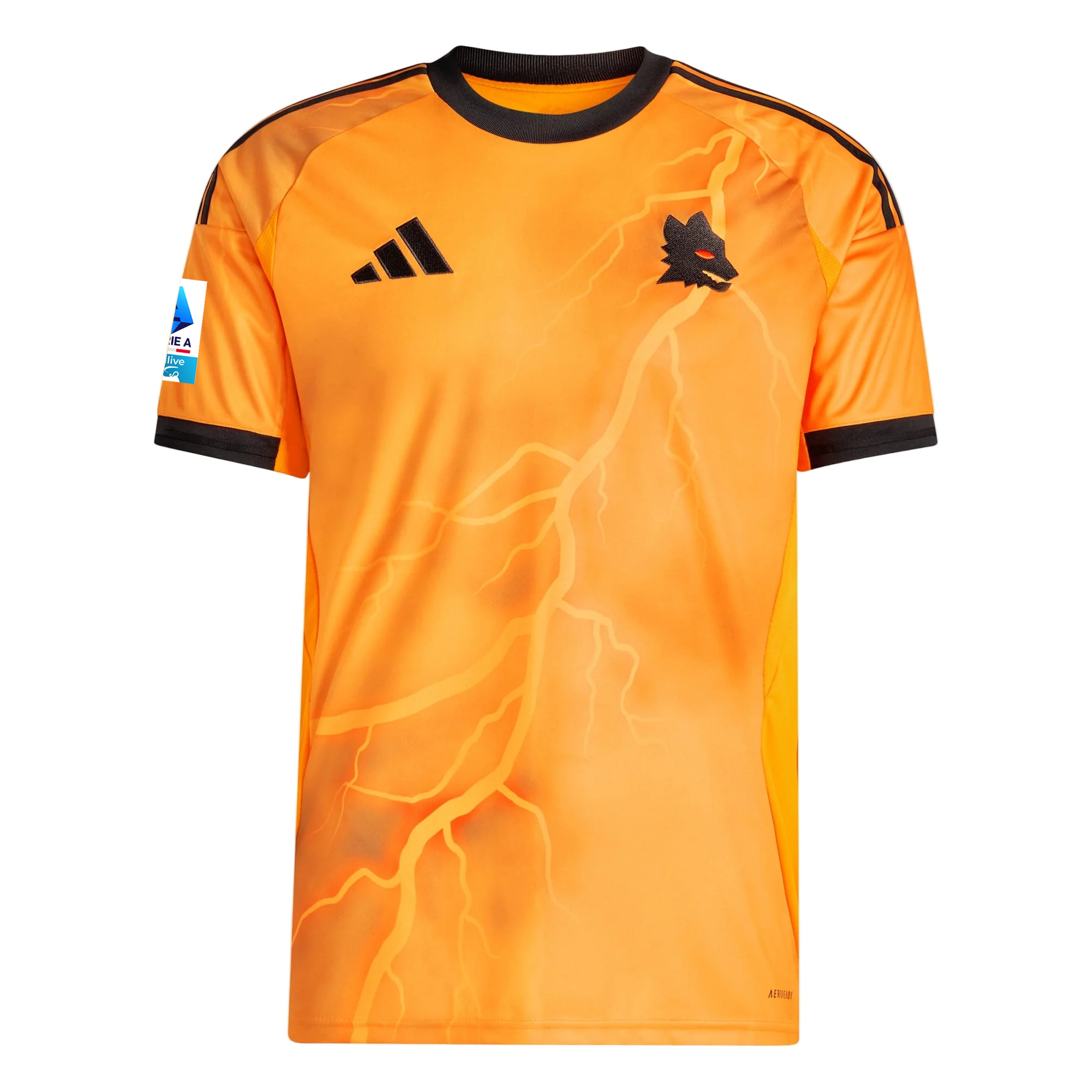 adidas Roma Evan Ferguson Away Jersey w/ Serie A Patch 25/26 (Orange/Black)