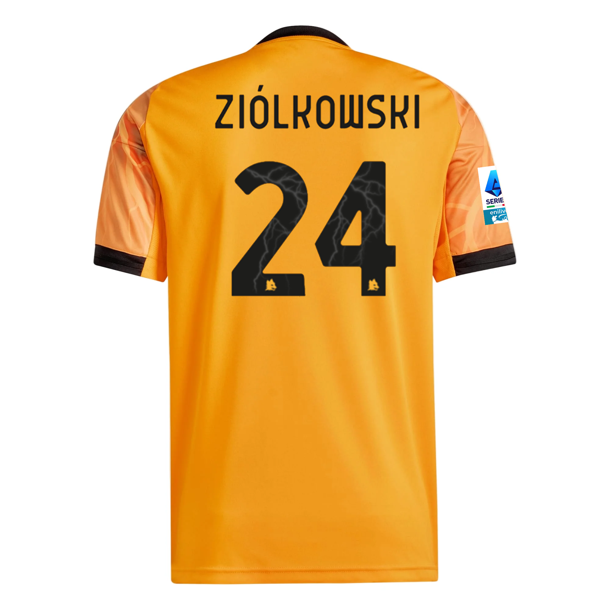 adidas Roma Jan Ziółkowski Away Jersey w/ Serie A Patch 25/26 (Orange/Black)