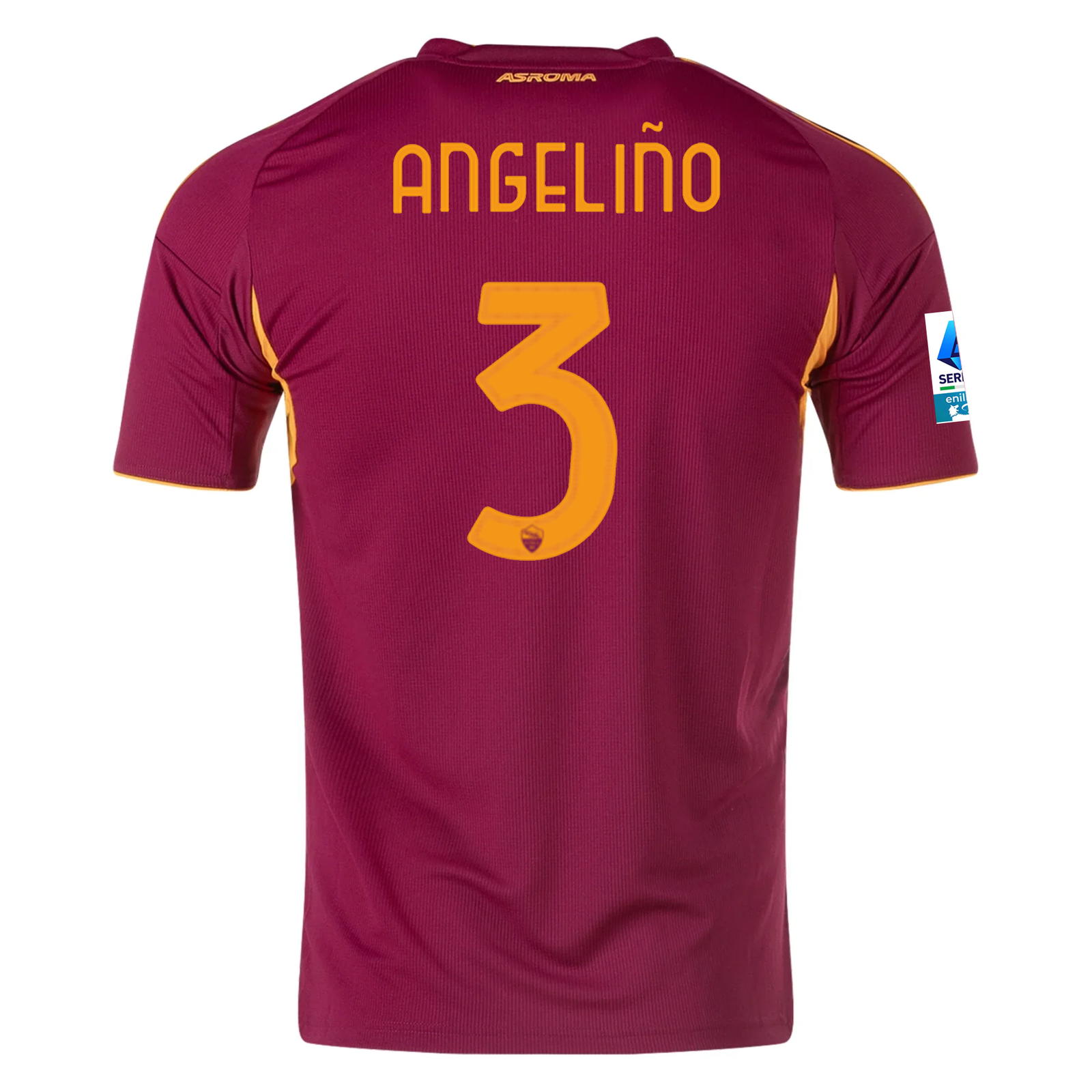adidas Men's Roma Angeliño Home Jersey w/ Serie A Patch 25/26 (Burgundy)