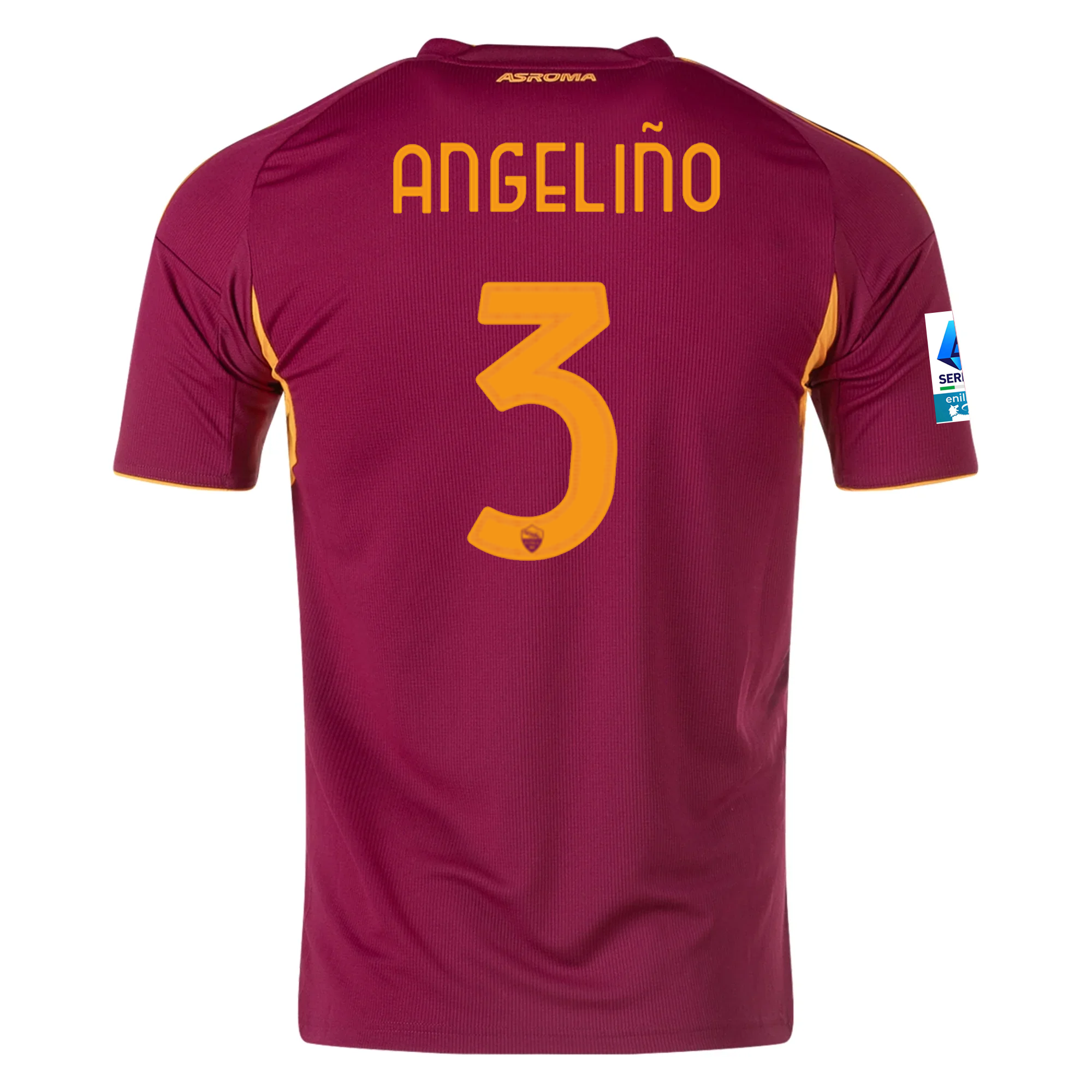 adidas Men's Roma Angeliño Home Jersey w/ Serie A Patch 25/26 (Burgundy)