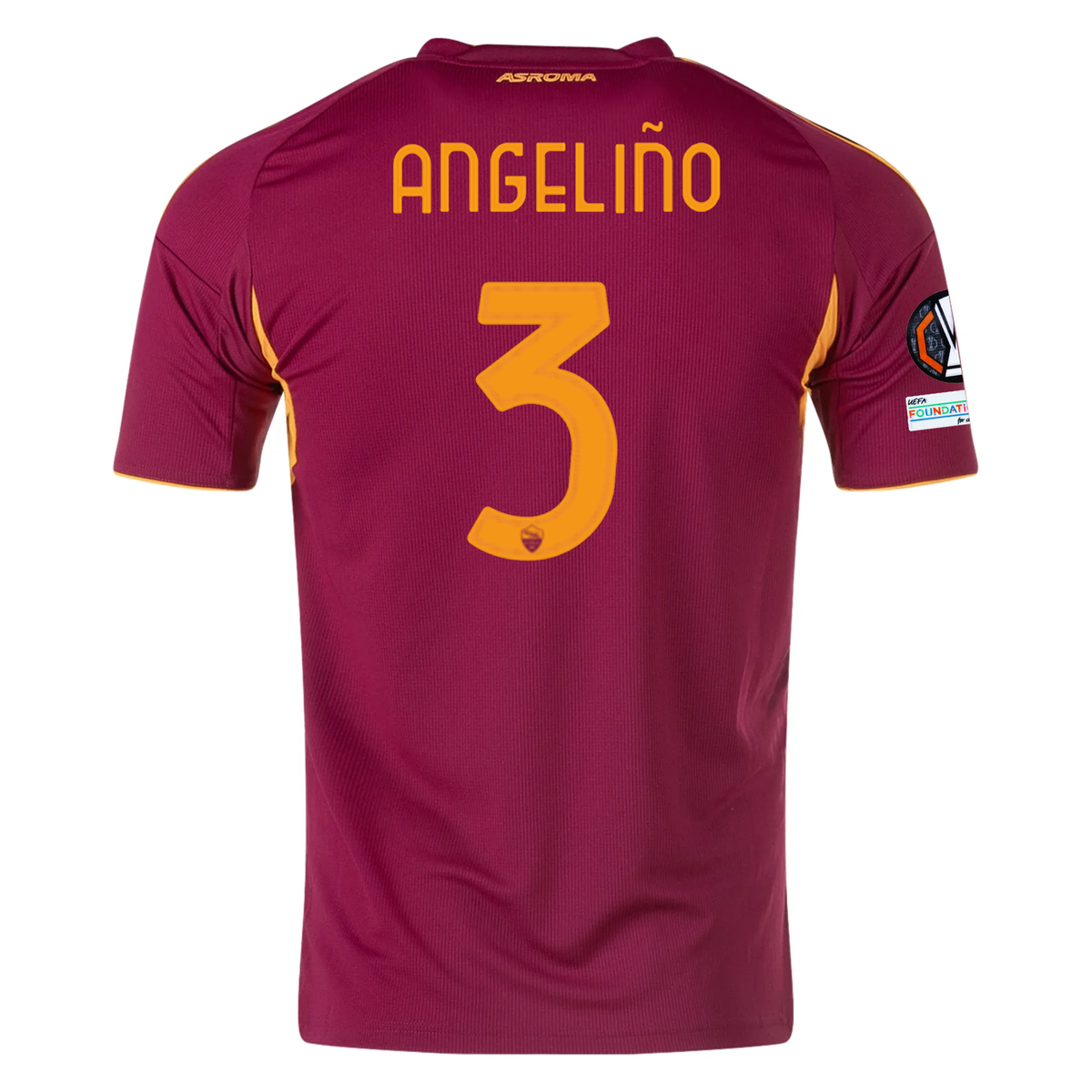 adidas Men&#39;s Roma Angeliño Home Jersey w/ Europa League Patches 25/26 (Burgundy)