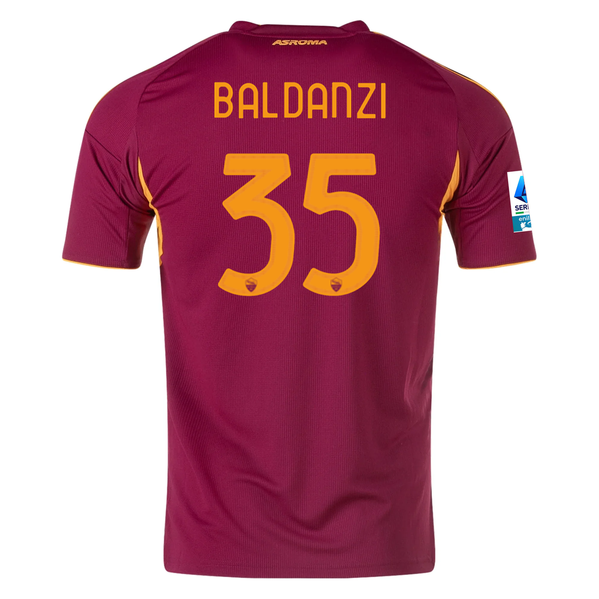 adidas Men&#39;s Roma Tommaso Baldanzi Home Jersey w/ Serie A Patch 25/26 (Burgundy)