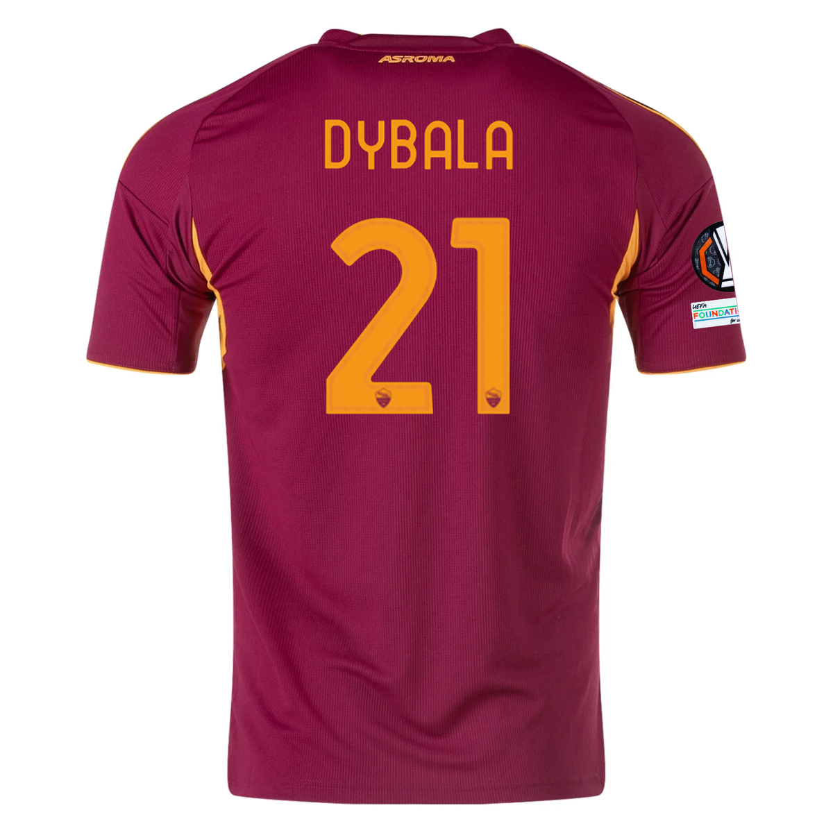 adidas Men&#39;s Roma Paulo Dybala Home Jersey w/ Europa League Patches 25/26 (Burgundy)