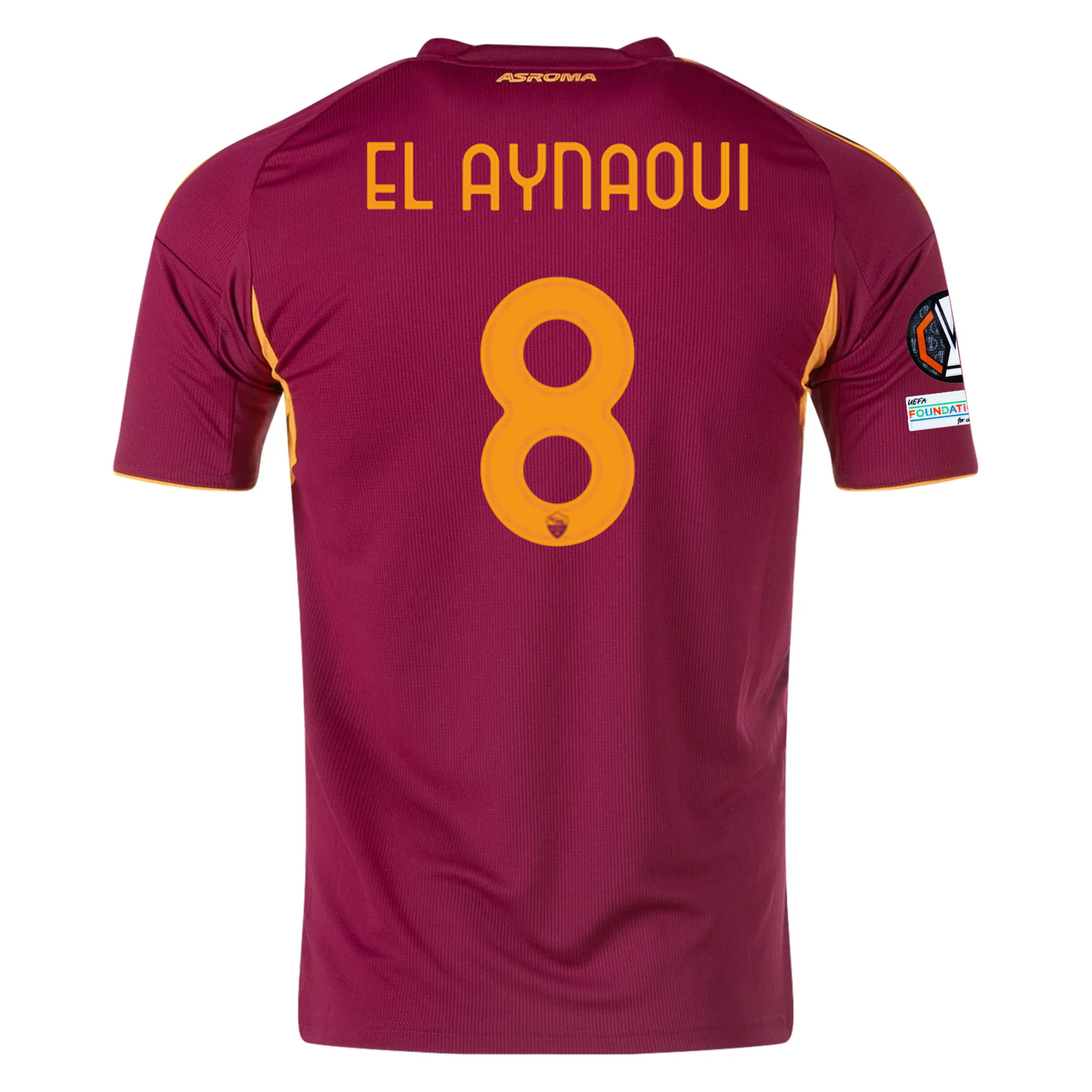 adidas Men's Roma Neil El Aynaoui Home Jersey w/ Europa League Patches 25/26 (Burgundy)