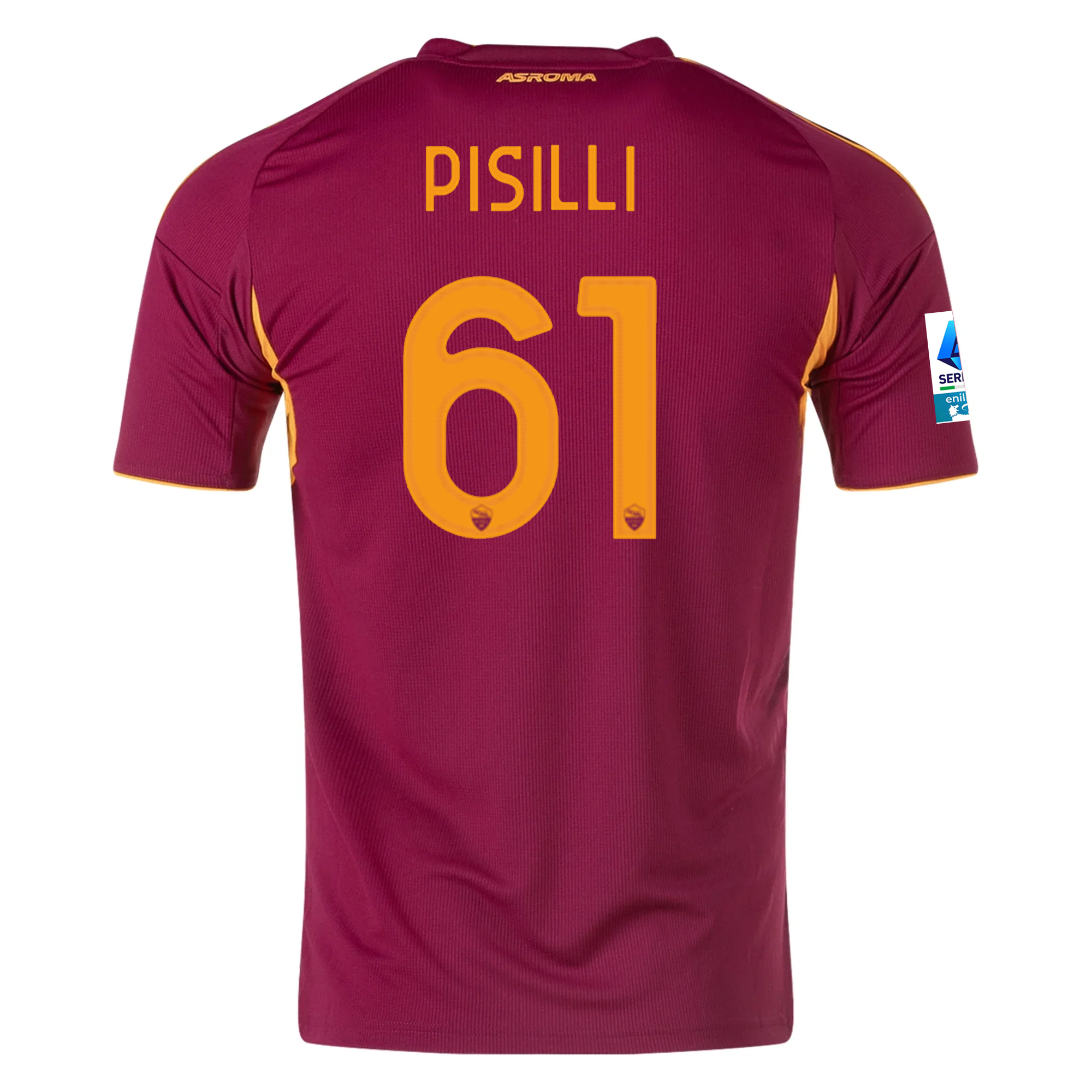 adidas Men's Roma Niccolò Pisilli Home Jersey w/ Serie A Patch 25/26 (Burgundy)