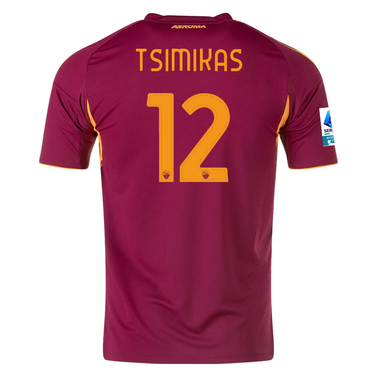adidas Men&#39;s Roma Konstantinos Tsimikas Home Jersey w/ Serie A Patch 25/26 (Burgundy)