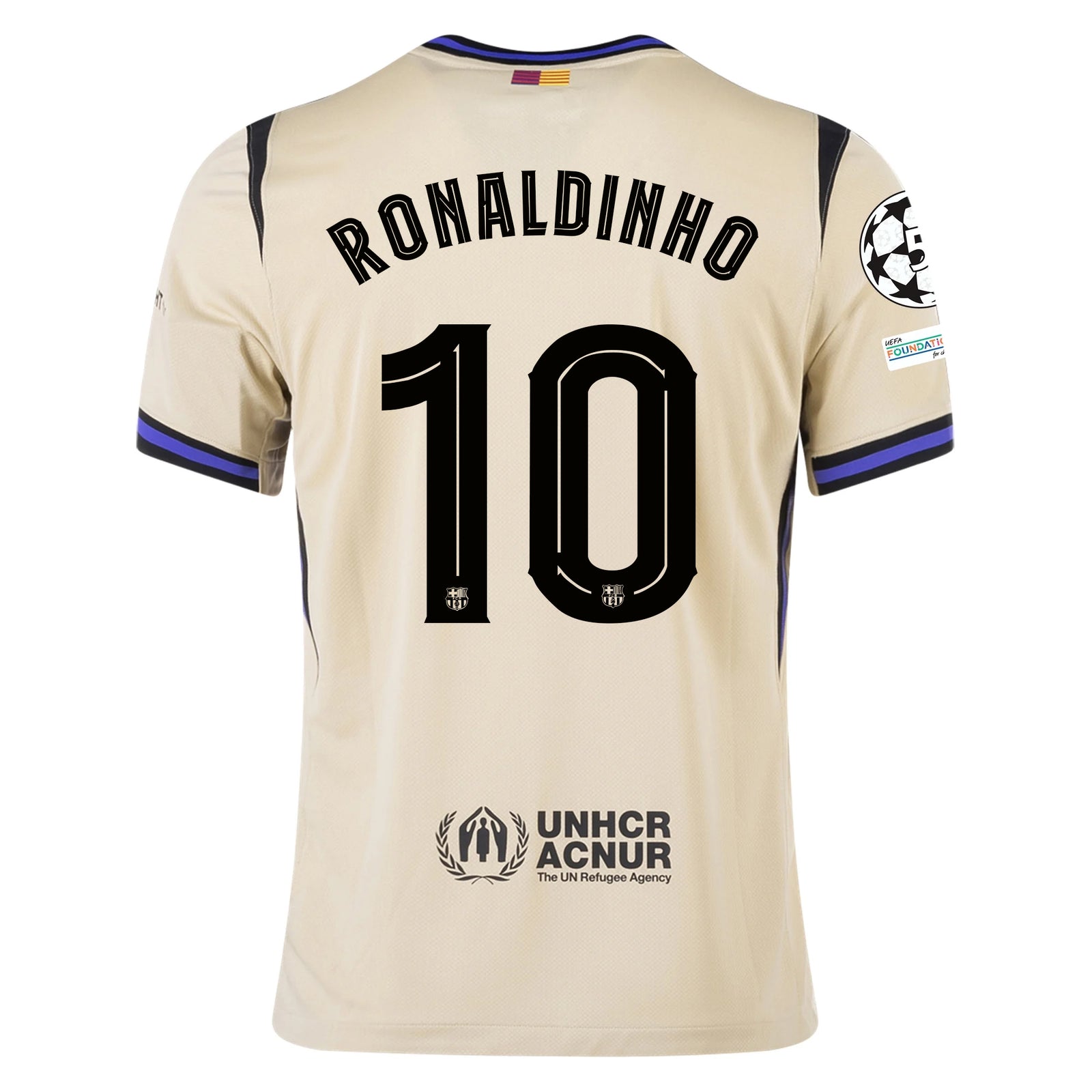 Nike Ronaldinho Men's FC Barcelona Away Jersey 25/26 w/ Champions League Patches (Team Gold/Persion Violet/Black)