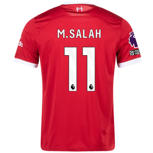 Nike Liverpool Mohamad Salah Home Jersey w/ EPL + No Room For Racism Patches 23/24 (Red/White)