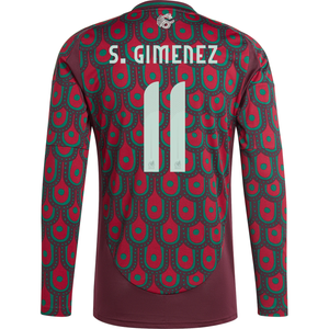 adidas Mens Mexico Santiago Giménez Home Long Sleeve Jersey 24/25 (Multicolor)