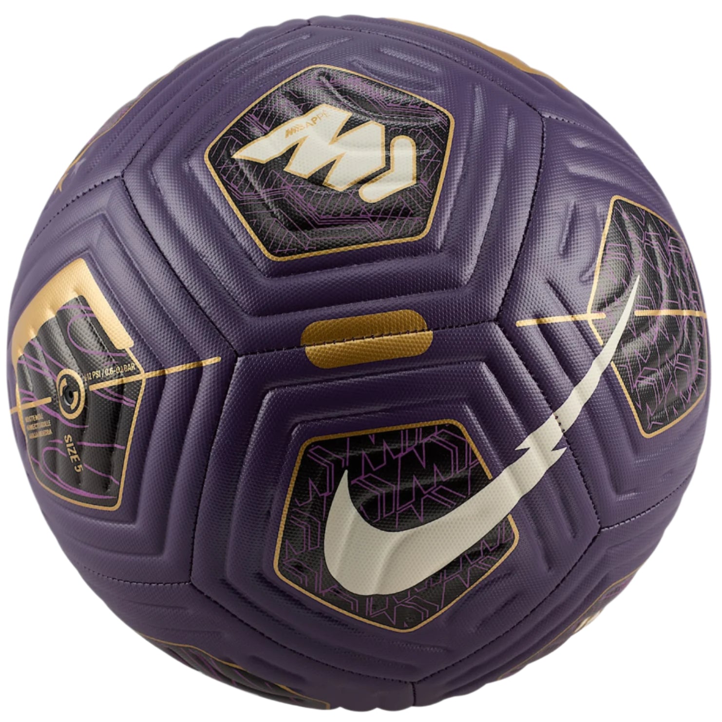 Nike 25/26 KM Kylian Mbappe Academy Soccer Ball (Grand Purple/Black/Gold/White)