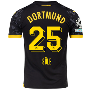 Puma Borussia Dortmund Niklas Süle Away Jersey w/ Champions League Patches 23/24 (Puma Black/Cyber Yellow)