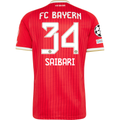 adidas Mens Bayern Munich Ismael Saibari Home Jersey w/ Champions League Patches 26/27 (Red)