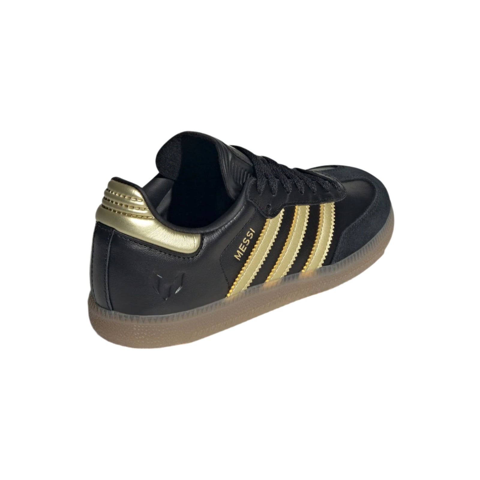 adidas Youth Jr Samba Messi J Indoor Shoes (Black/Gold Metallic/Gum)