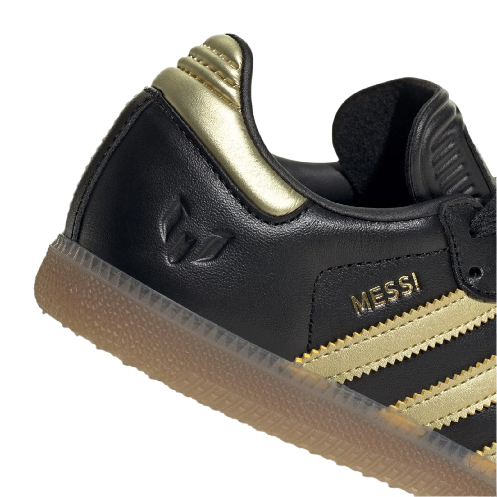 adidas Youth Jr Samba Messi J Indoor Shoes (Black/Gold Metallic/Gum)