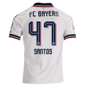 adidas Mens Bayern Munich David Santos Daiber Away Jersey w/ Bundesliga Champion Patch 26/27 (White)