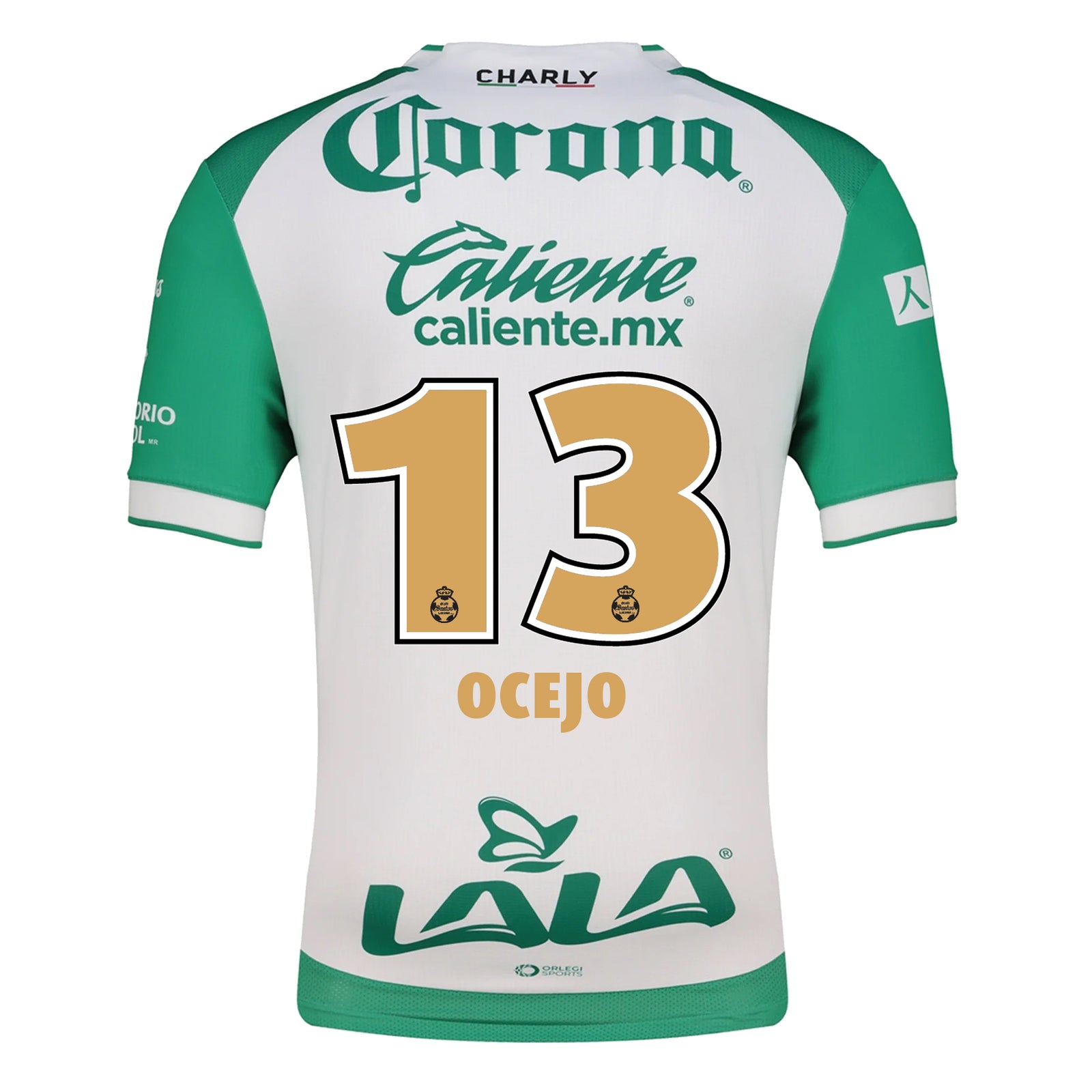 Charly Jesus Ocejo Men's Santos Laguna Home Jersey 25/26 w/ BBVA MX Patches (Green/White)