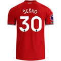 adidas Manchester United Authentic Benjamin Šeško Home Jersey w/ EPL + No Room For Racism Patches 26/27 (Red)
