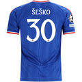 adidas Mens Manchester United Benjamin Šeško Away Jersey w/ Champions League Patches 26/27 (Blue)