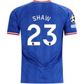 adidas Mens Manchester United Luke Shaw Away Jersey w/ Champions League Patches 26/27 (Blue)