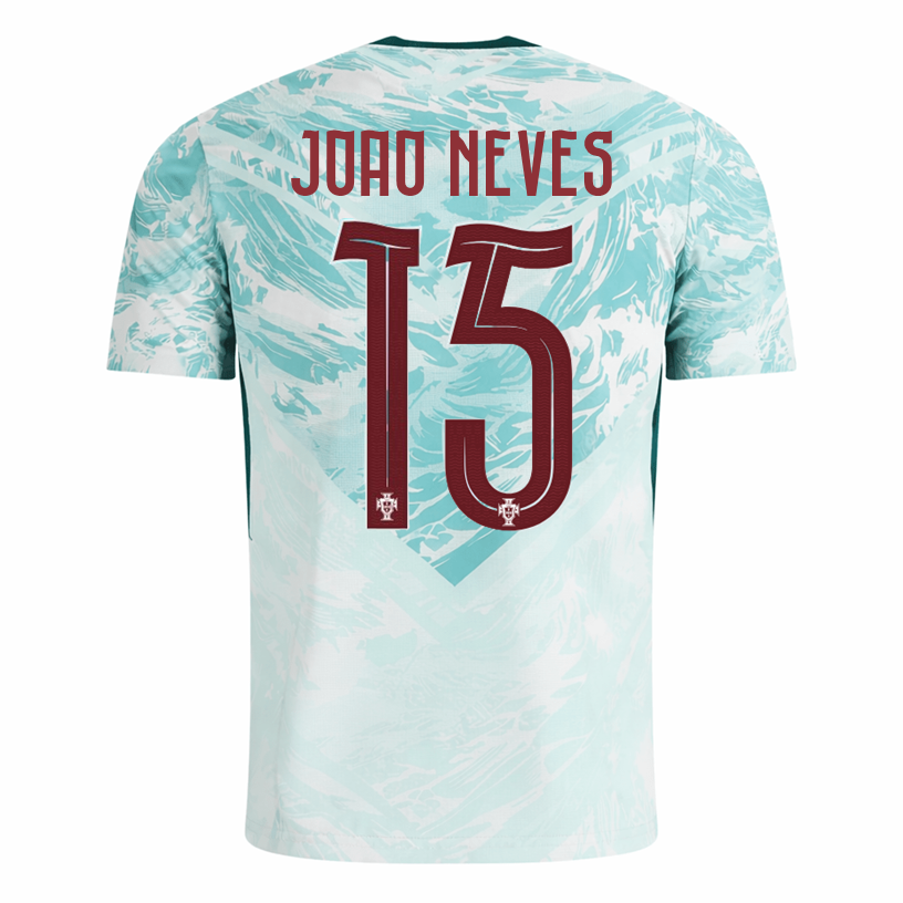 PUMA Men's Joao Neves Portugal 2026 Authentic Match Away Jersey (White/Green Lagoon)