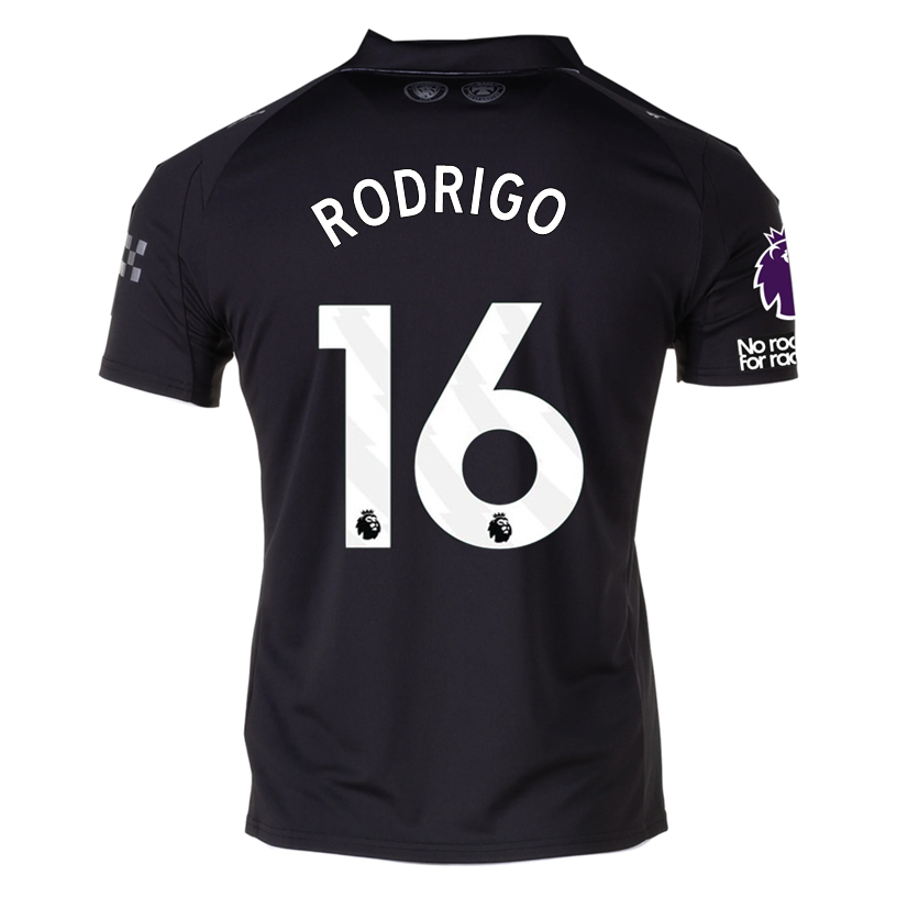 Puma Rodrigo Men's Manchester City Away Jersey 25/26 w/ NRFR + EPL Patches (Puma Black)