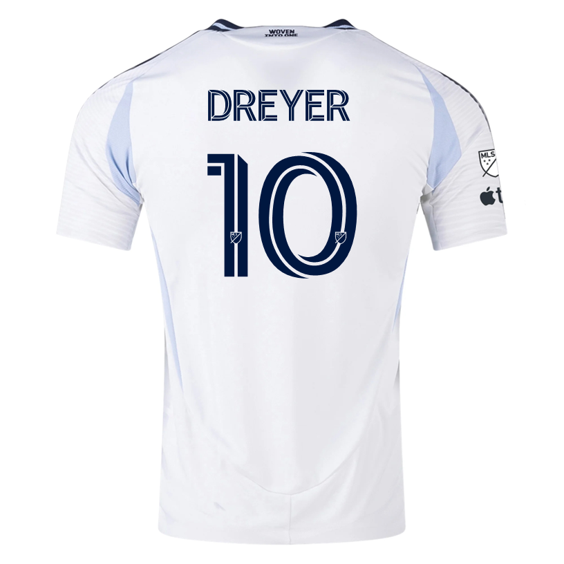 adidas San Diego FC Authentic Anders Dreyer Away Jersey 25/26 w/ MLS &amp; Apple Patch (White)