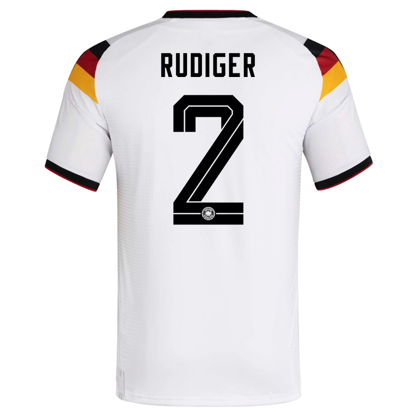 adidas Men's Rudiger Germany Authentic Home World Cup Jersey 2026 (White/Black)