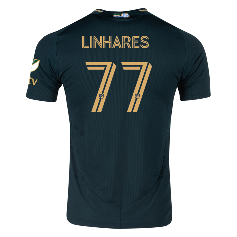 adidas Kyle Linhares Portland Timbers Authentic Home Jersey w/ MLS &amp; Apple Patch 25/26 (Green/Gold)