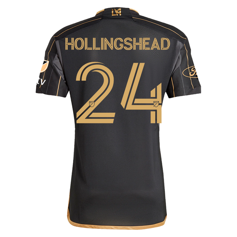 adidas Ryan Hollingshead LAFC Home 2025 Jersey w/ MLS + Apple TV + Ford Patches (Black/Gold)