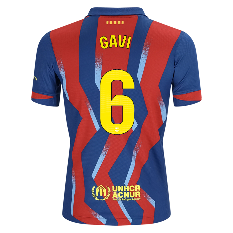 Nike Youth Gavi FC Barcelona 4th Soccer Jersey 25/26 (Gym Blue/Salsa Red)