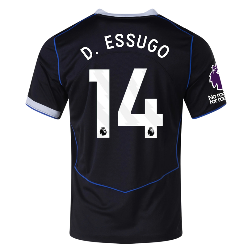 Nike D.Essugo  Chelsea T90 Third Jersey w/ EPL + NRFR + CWCC Patch 25/26 (Black/Silver)