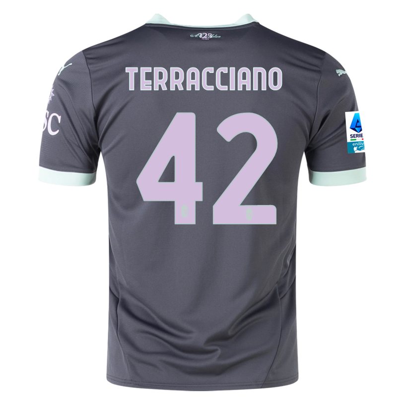 Puma AC Milan Filippo Terracciano Third Jersey w/ Serie A Patch 24/25 (Shadow Gray/Fresh Mint)