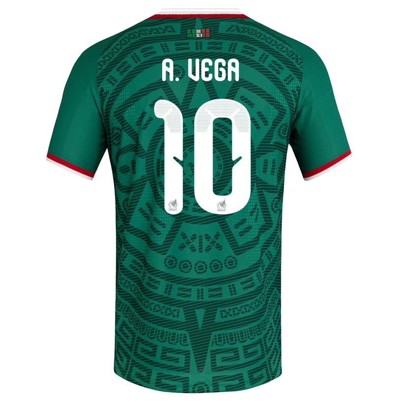 adidas Men's A. Vega Mexico Authentic Home 2026 World Cup Jersey (Bold Green)