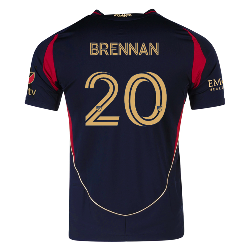 adidas Luke Brennan Atlanta United Authentic Home Jersey w/ MLS Patches 25/26 (Red/Black)