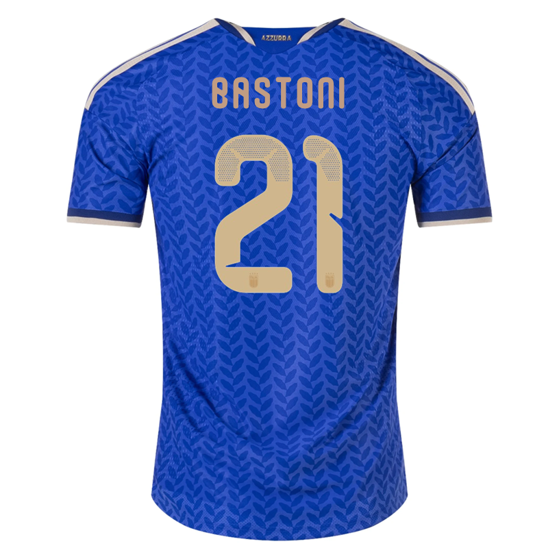 adidas Men's Bastoni Italy 2026 Authentic Home Jersey (Bold Blue)