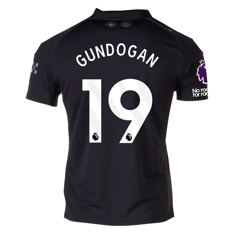 Puma Gundogan Men's Manchester City Away Jersey 25/26 w/ NRFR + EPL Patches (Puma Black)
