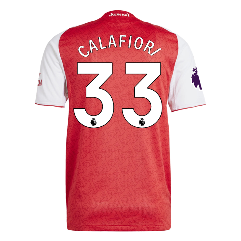 adidas Riccardo Calafiori Arsenal FC Authentic Home Jersey 25/26 w/ EPL Patch (Better Scarlet/White